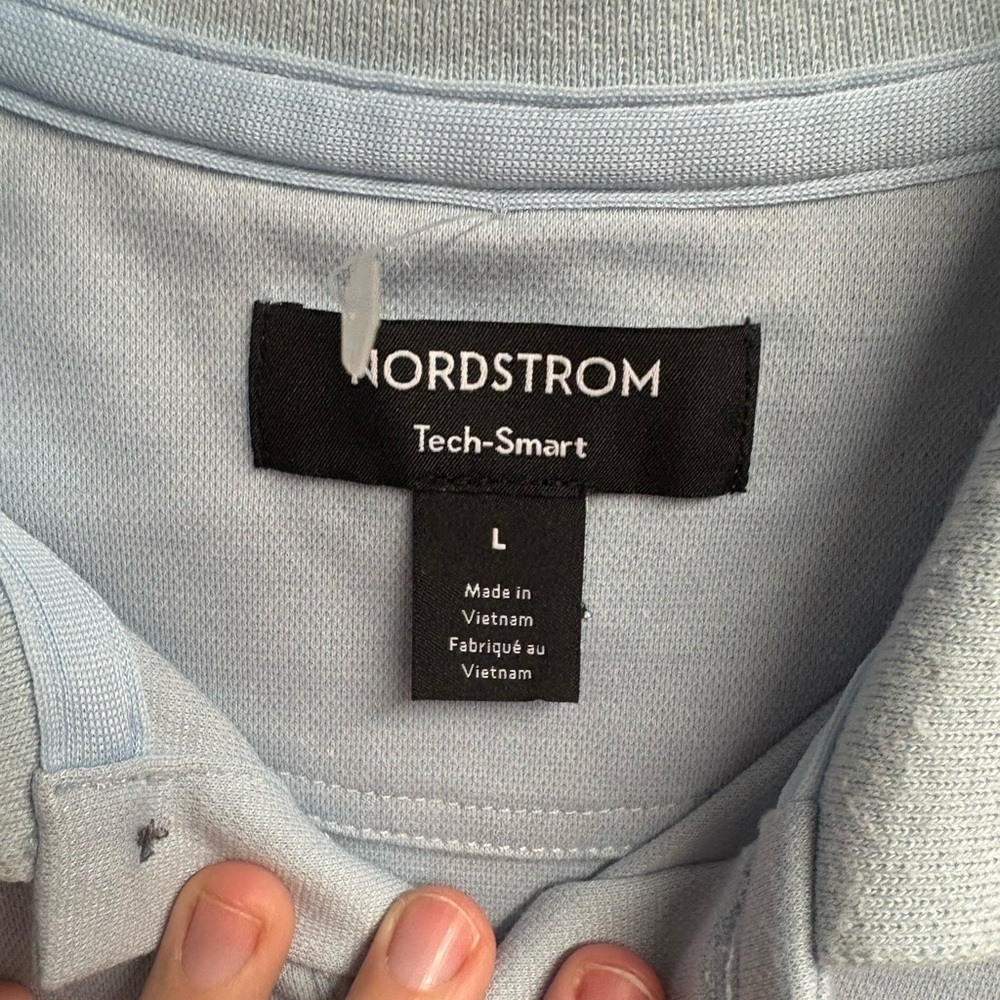 Nordstrom Tech-Smart Cotton Blend Polo Shirt Blue Size Large - Picture 2 of 3